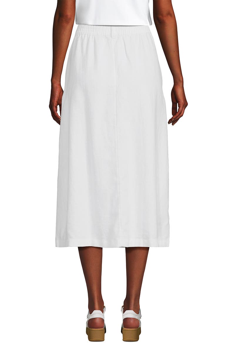 Lands
 End Button Front Linen Midi Skirt, Alternate, color, 