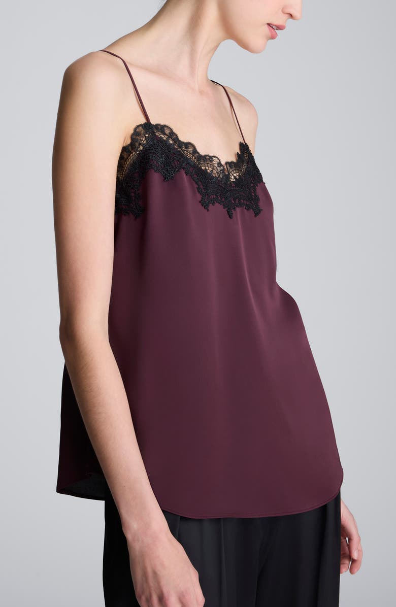 Kenneth Cole Lace Trim Matte Satin Camisole, Main, color,