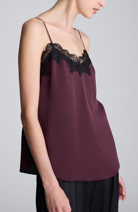 Lace Trim Matte Satin Camisole