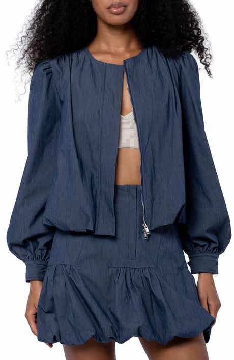 CIEBON Donna Balloon Sleeve Cotton Blend Jacket