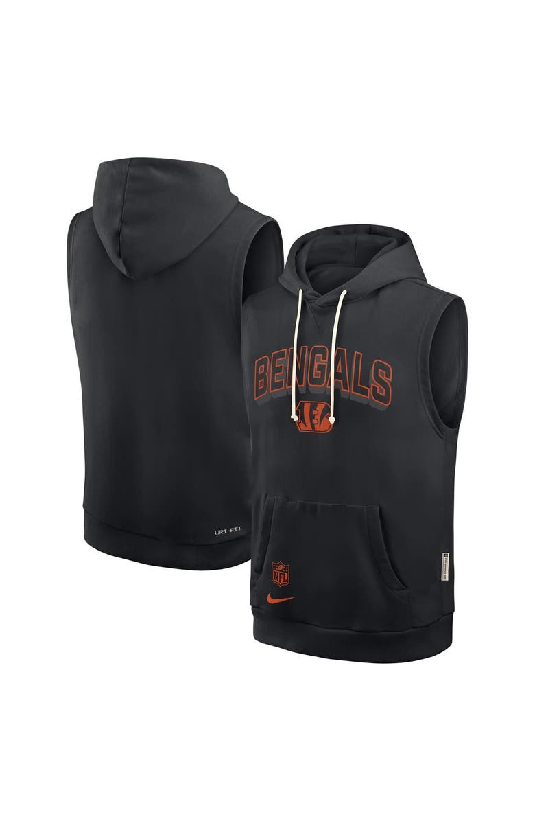 Nike Men's Nike Black Cincinnati Bengals Sideline Performance Sleeveless Pullover Hoodie, Main, color, Black
