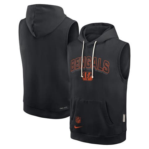 Men's Nike Black Cincinnati Bengals Sideline Performance Sleeveless Pullover Hoodie