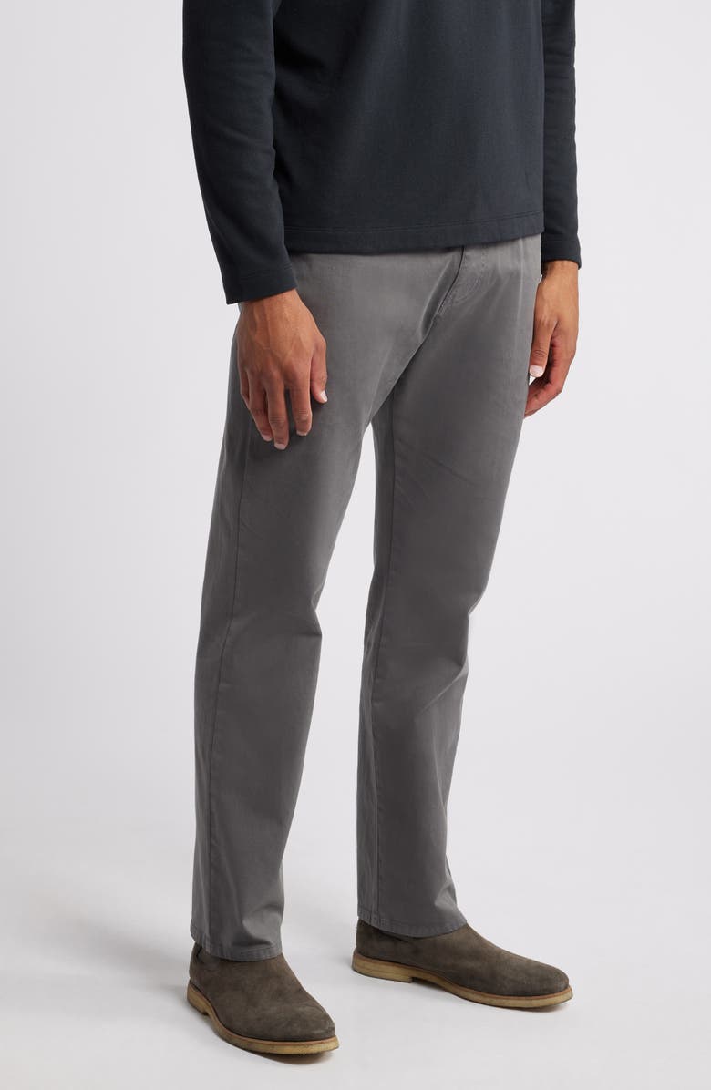 Johnston & Murphy Straight Leg Stretch Pima Cotton Pants, Alternate, color, Dark Charcoal