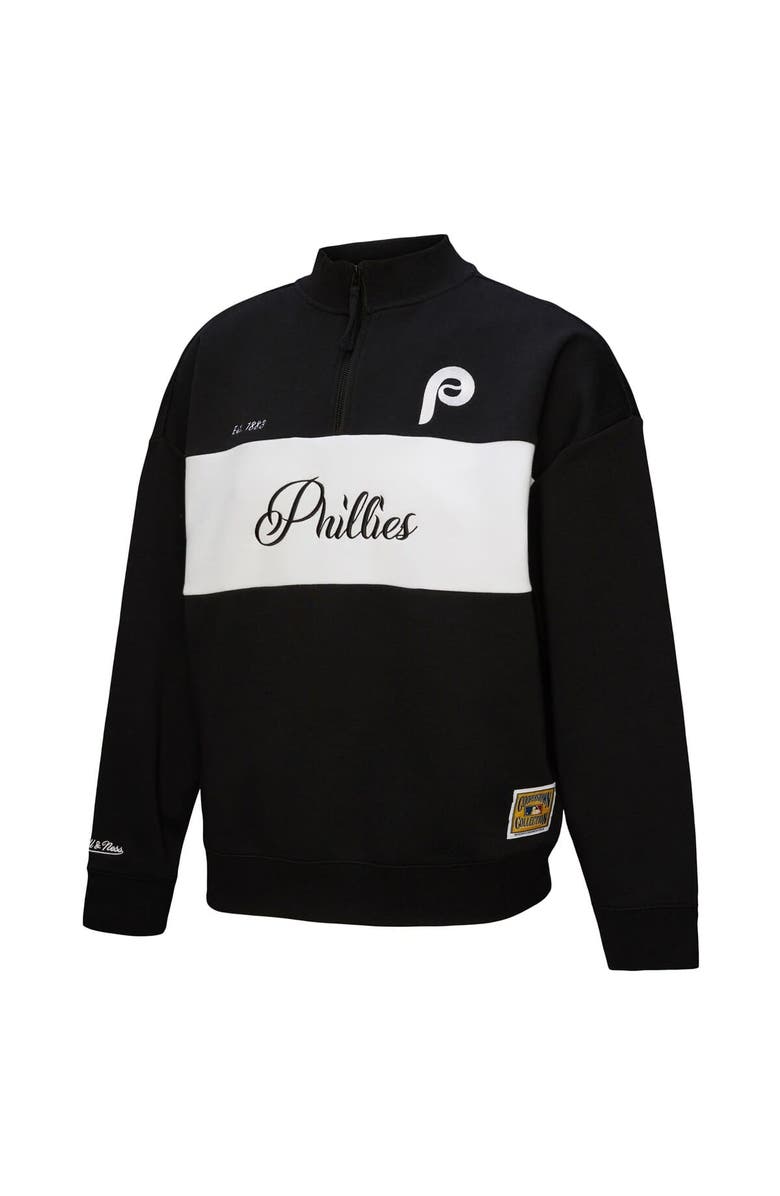 Mitchell & Ness Women's Mitchell & Ness Black Philadelphia Phillies Quarter-Zip Pullover Top, Alternate, color, Black