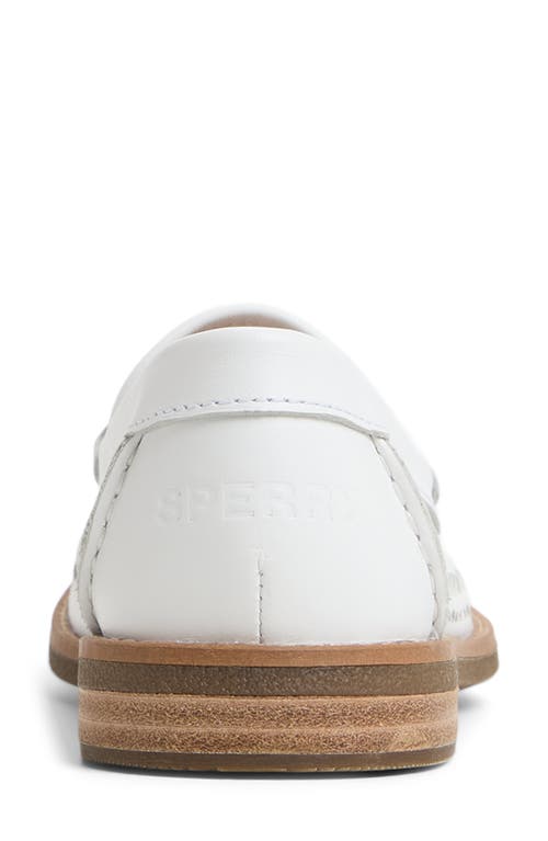 Sperry Seaport Woven Penny Loafer In White