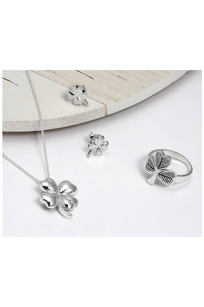 Four Leaf Clover Pendant Necklace, Alternate, color, GOLD