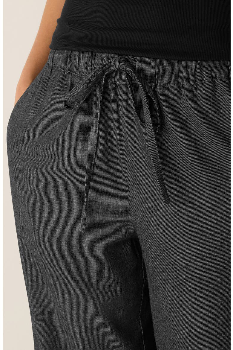 Organic Cotton Twill Straight Leg Drawstring Pants, Alternate, color, BLACK