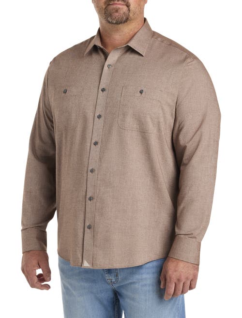 Shop Untuckit Fit By Dxl Hemsworth Sport Shirt In Brown