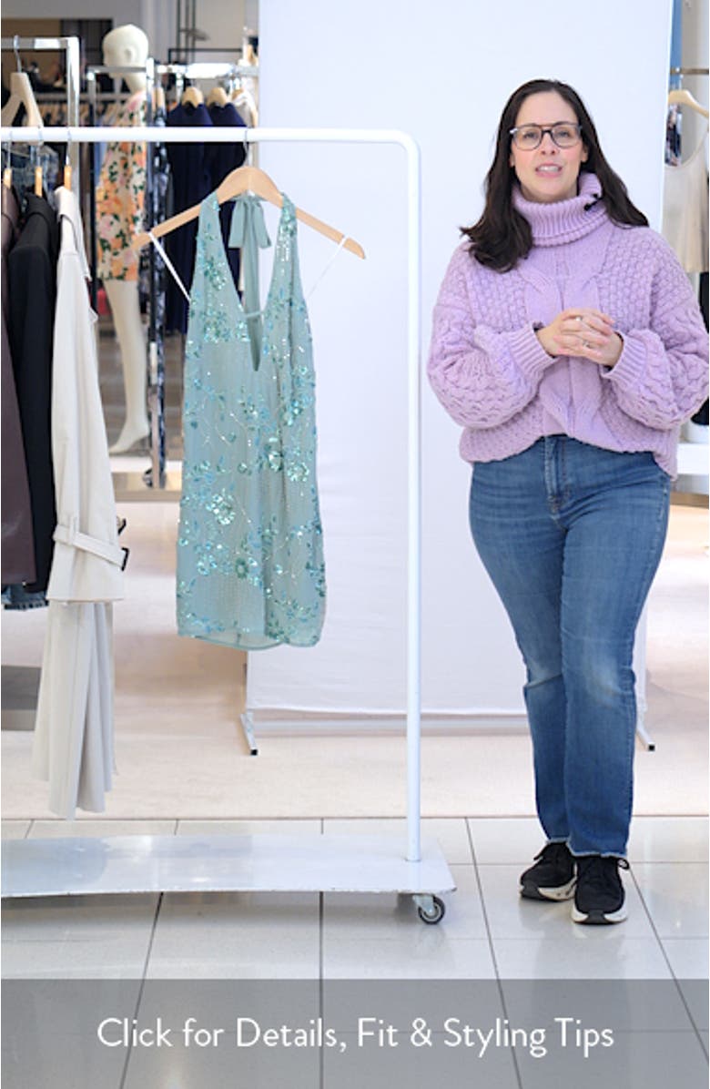 Telenova Embellished Halter Minidress, sales video thumbnail