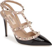 Valentino Garavani Rockstud T-Strap Pointed Toe Pump