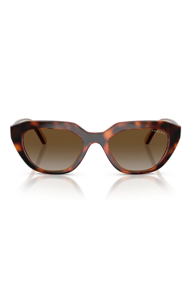 51mm Polarized Cat Eye Sunglasses, Main, color, DARK HAVANA / BROWN POLAR