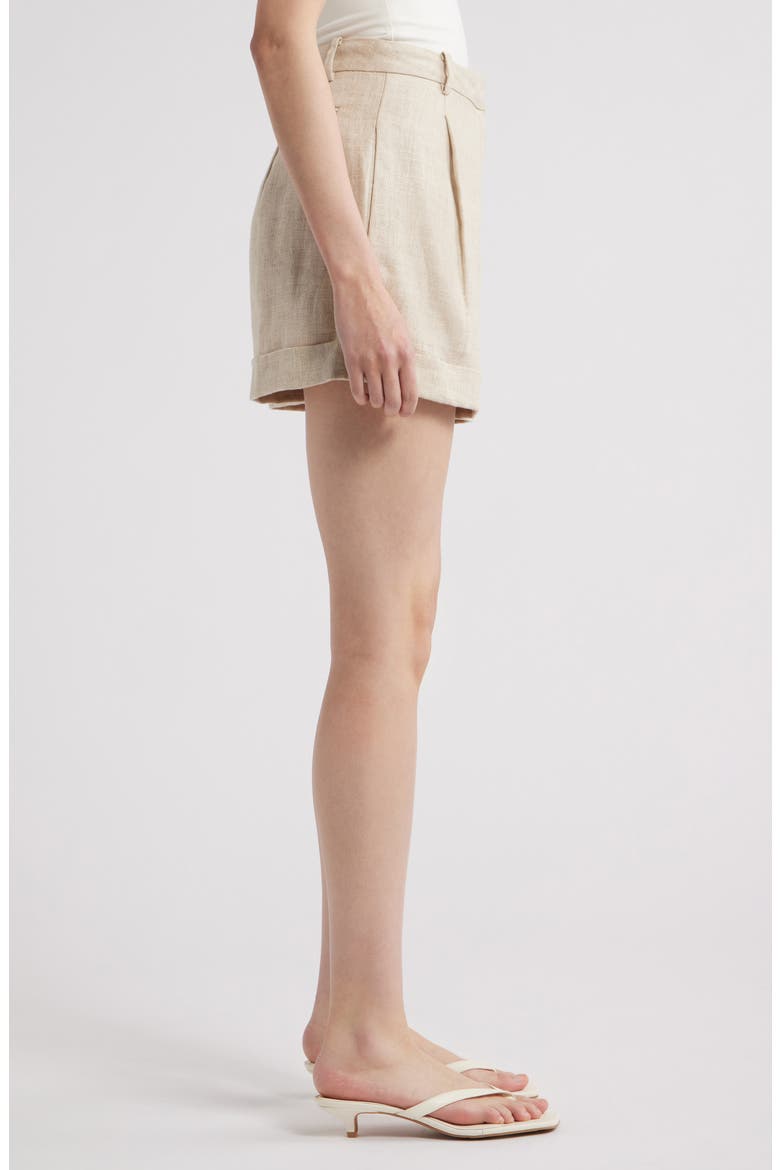 Hardy Cuffed Linen Shorts, Alternate, color, NATURAL