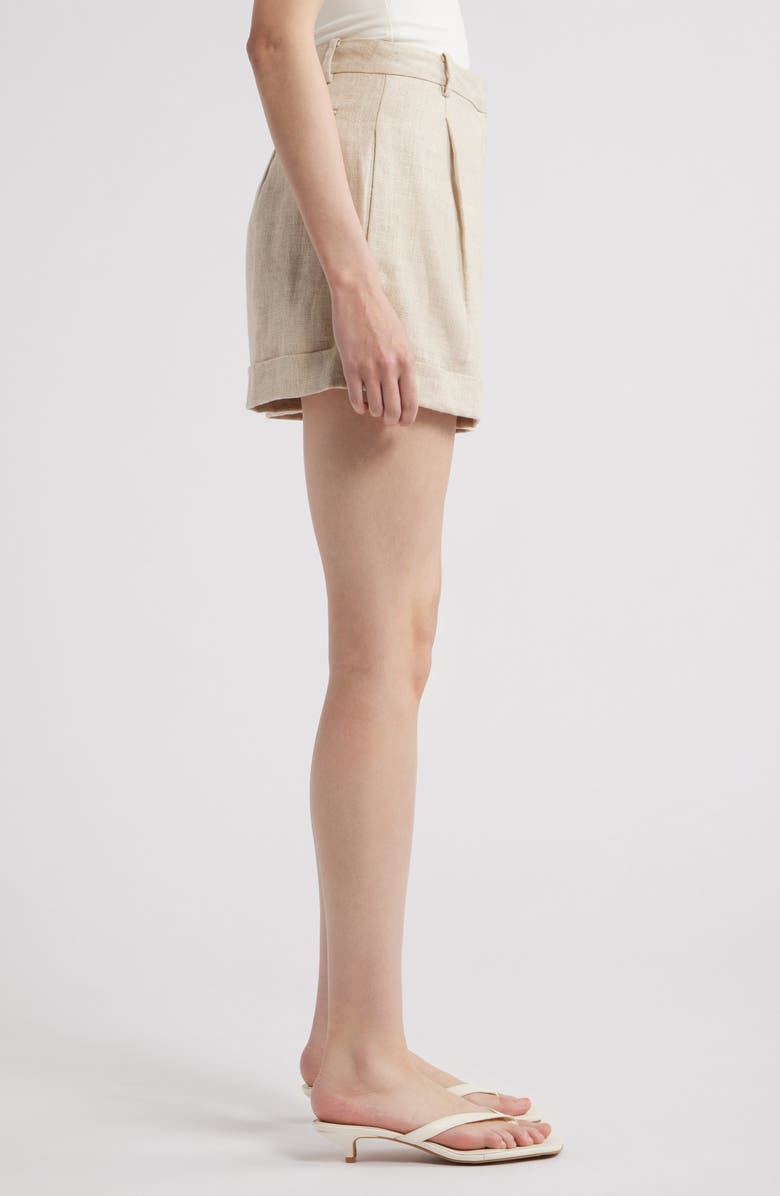 Faithfull the Brand Hardy Cuffed Linen Shorts, Alternate, color, Natural