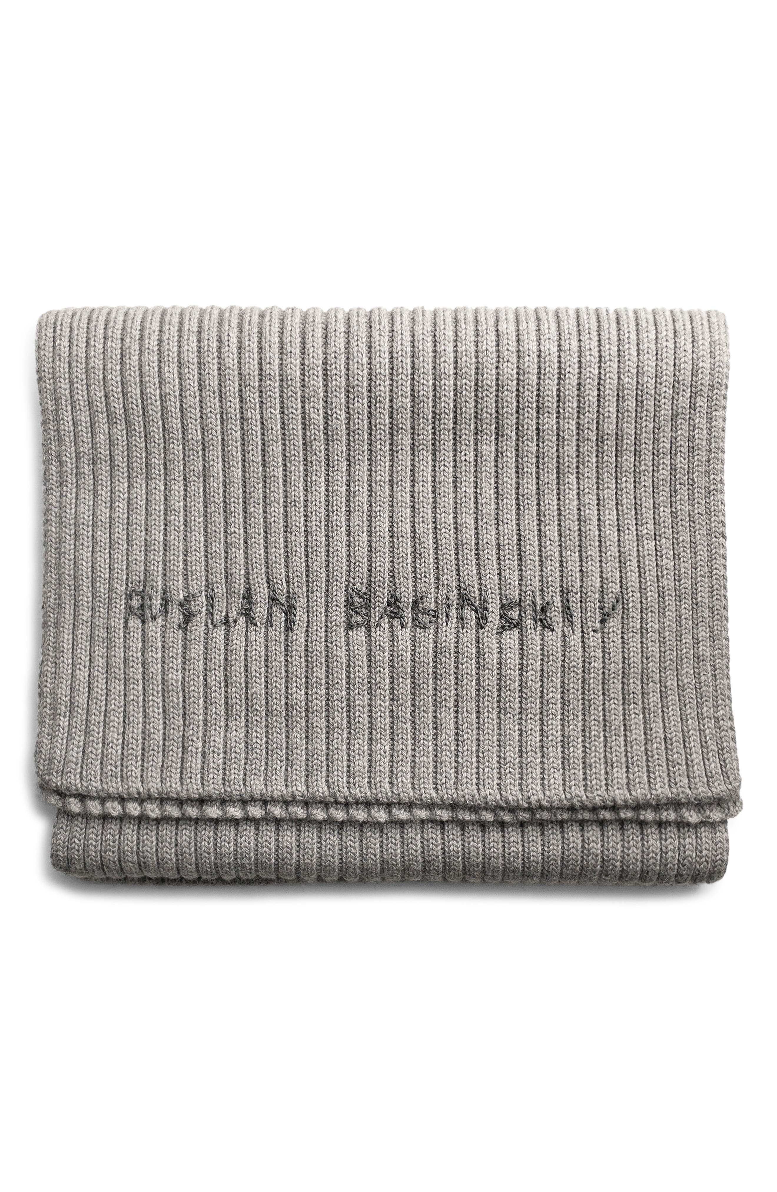 Ruslan Baginskiy Monogram Embroidered Merino Wool Scarf