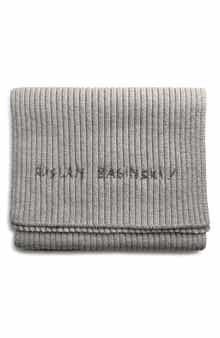Ruslan Baginskiy Monogram Embroidered Merino Wool Scarf