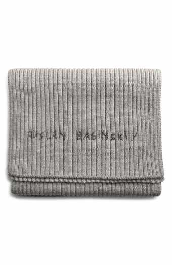 Monogram Embroidered Merino Wool Scarf