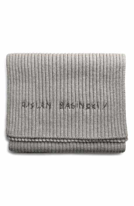Ruslan Baginskiy Monogram Embroidered Merino Wool Scarf