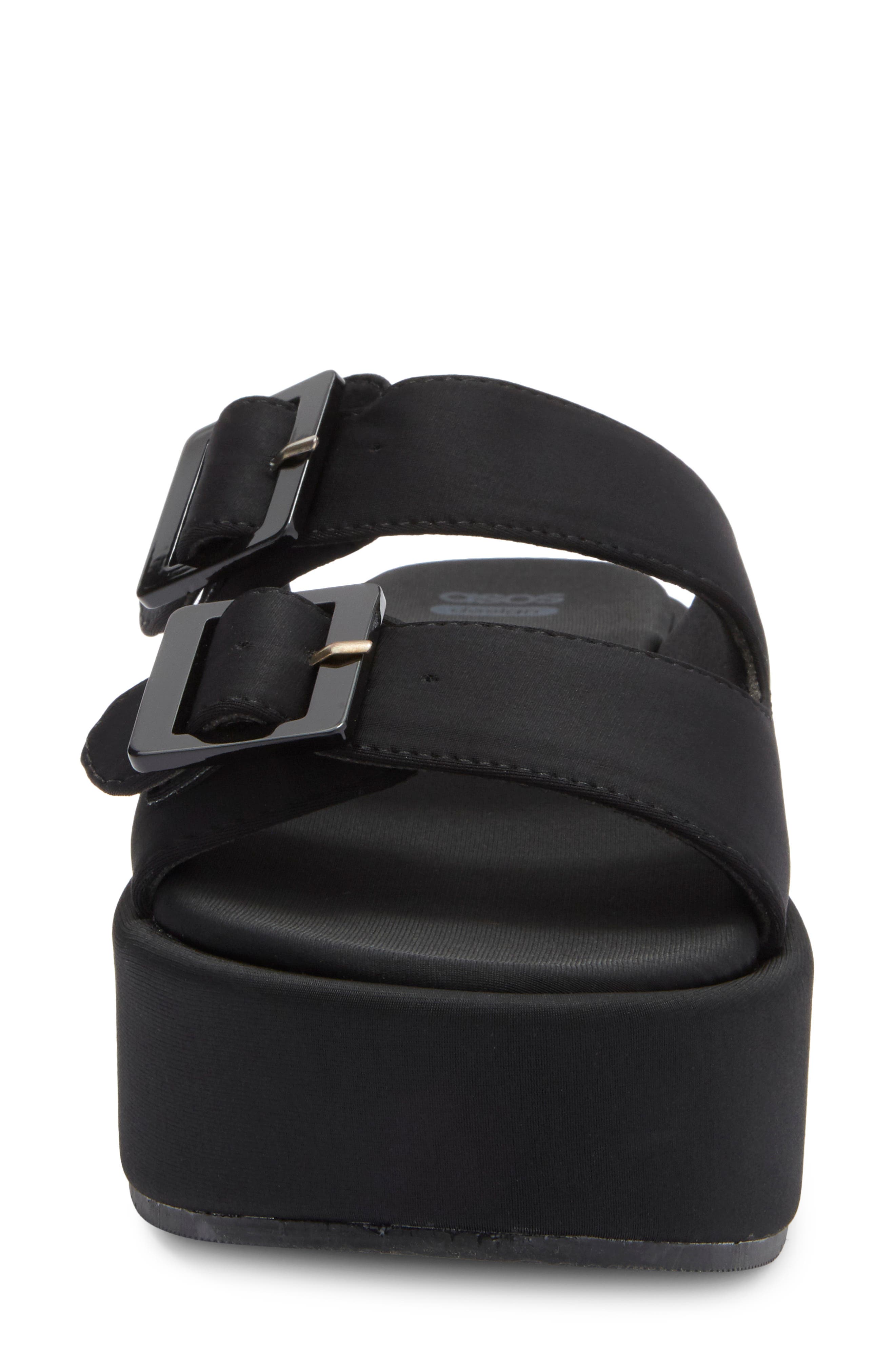 ASOS DESIGN Taxon Buckle Platform Wedge Sandal, Alternate, color, 