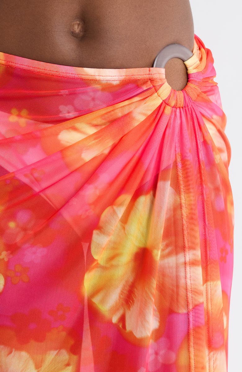 Kulani Kinis Split Mesh Maxi Cover-Up Skirt, Alternate, color, Samba Baby