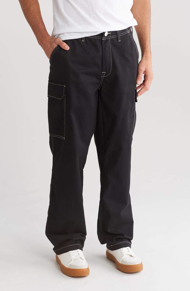 True Religion Cargo Pants, Main, color, Black