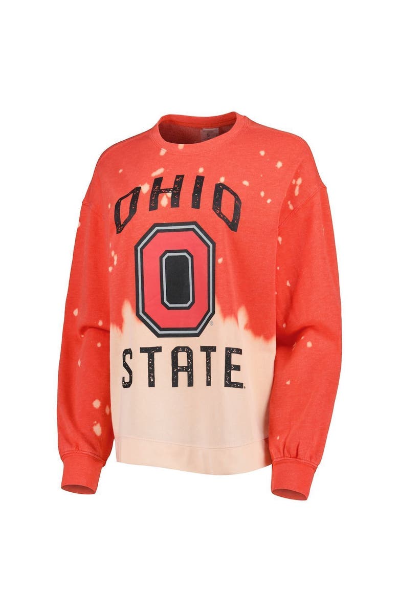 GAMEDAY COUTURE Women's Gameday Couture Scarlet Ohio State Buckeyes Twice As Nice Faded Dip-Dye Pullover Long Sleeve Top, Alternate, color, Red