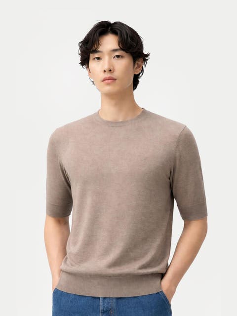 Silk Cashmere Crew Neck T-Shirt