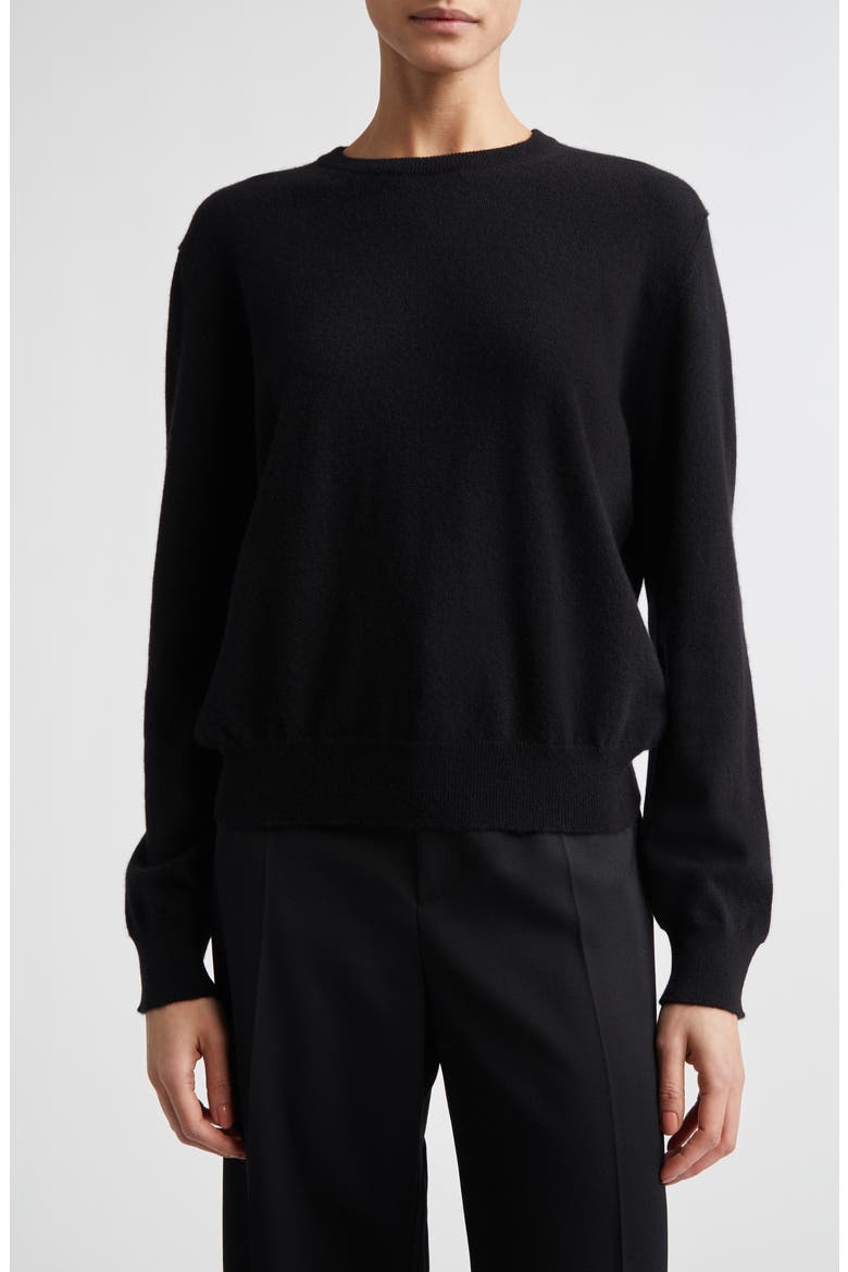 Lunan Cashmere Crewneck Sweater, Main, color, BLACK