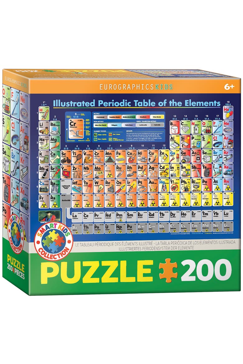 Periodic Table Illustrated Puzzle, 200 Pieces, Main, color, Multicolored