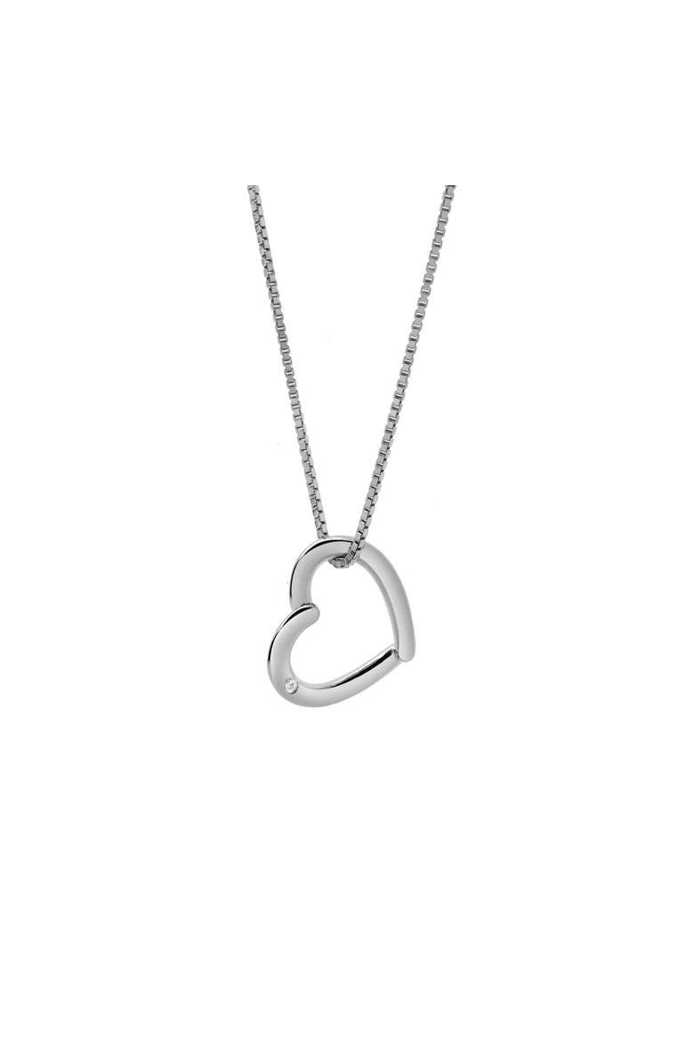 LuvMyJewelry Lorina Sterling Silver 0.01 Ct Diamond Open Heart Pendant, Main, color, 925 Sterling Silver