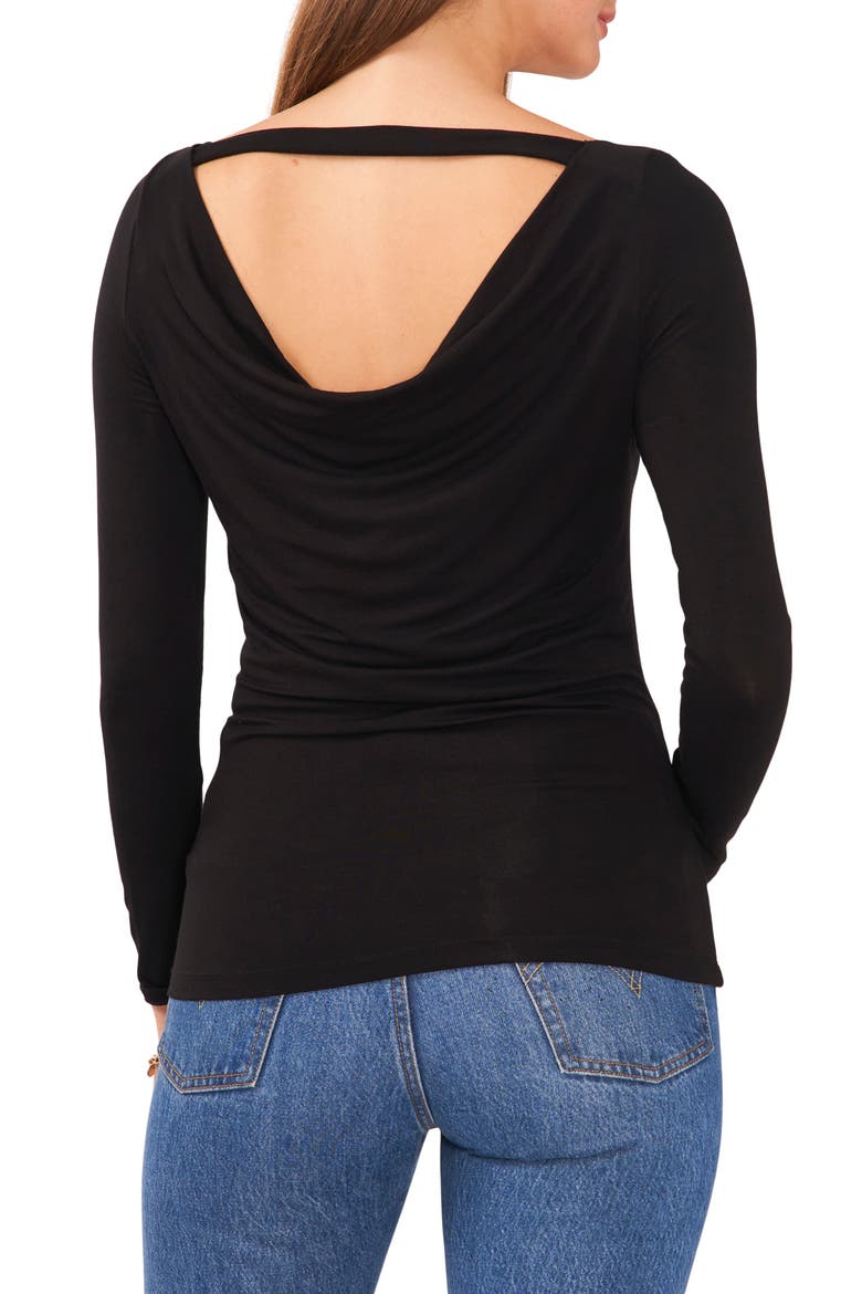Cowl Back Top, Alternate, color, RICH BLACK