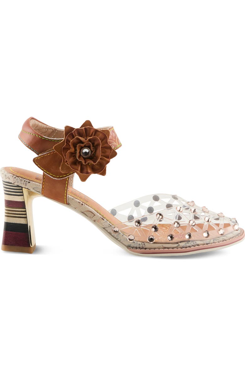 L'Artiste by Spring Step Sassylady Ankle Strap Sandal, Alternate, color, Camel Multi