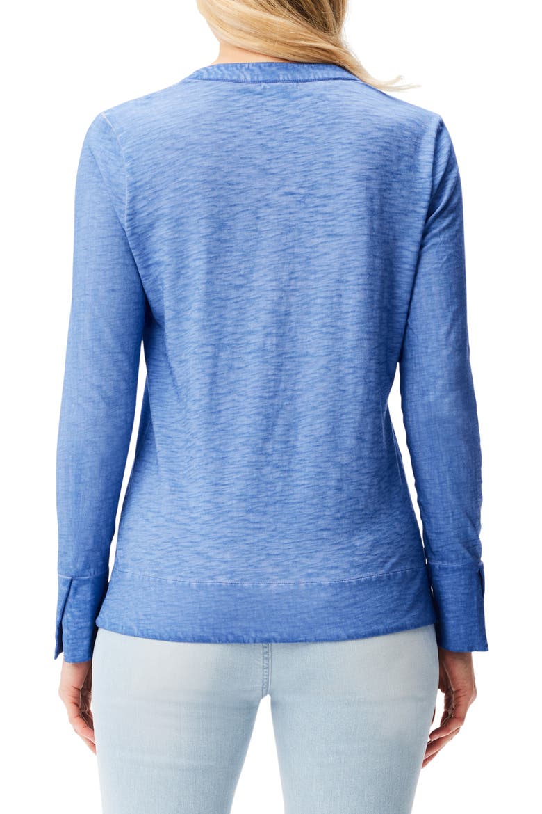 Split Neck Long Sleeve Top, Alternate, color, GULF