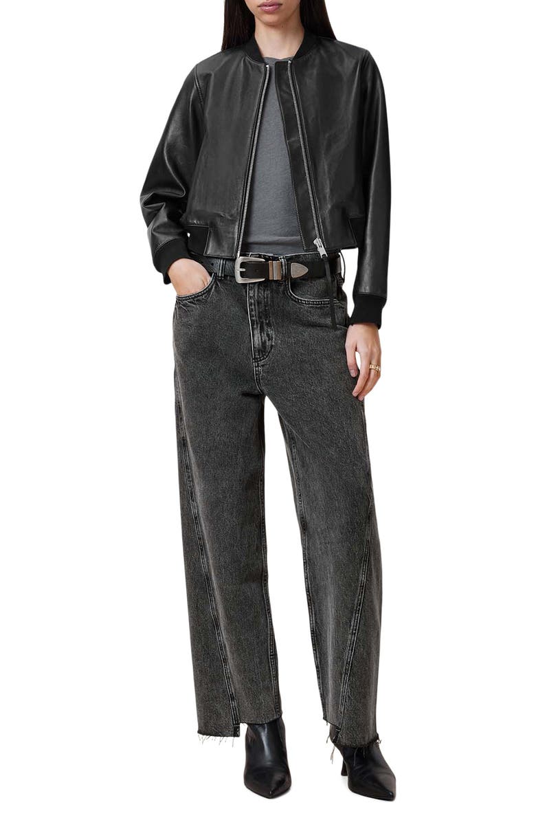 AllSaints Fox Fray Hem Wide Leg Jeans, Alternate, color, 