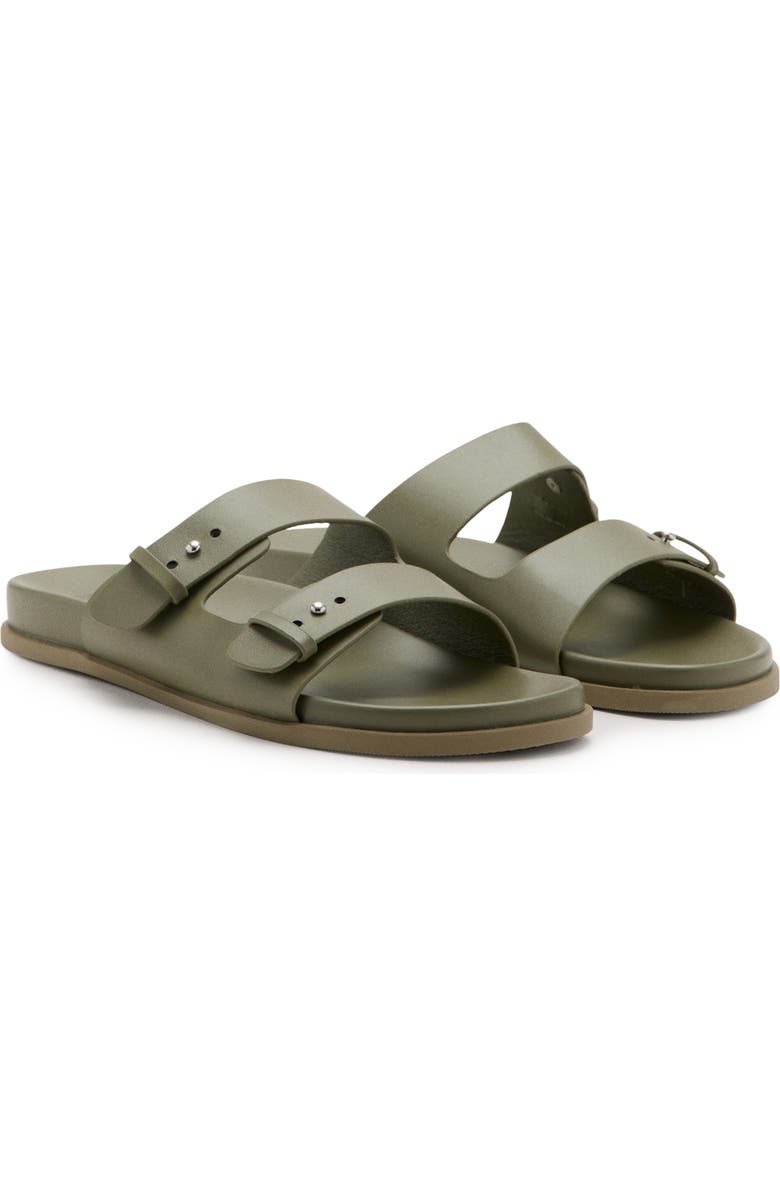 MANGO Double Buckle Sandal, Main, color, Khaki Green