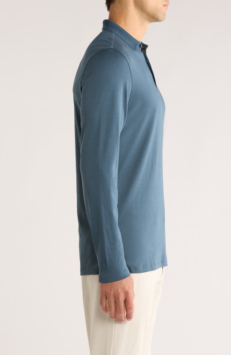 Robert Barakett Georgia Long Sleeve Pima Cotton Polo, Alternate, color, Orion Blue