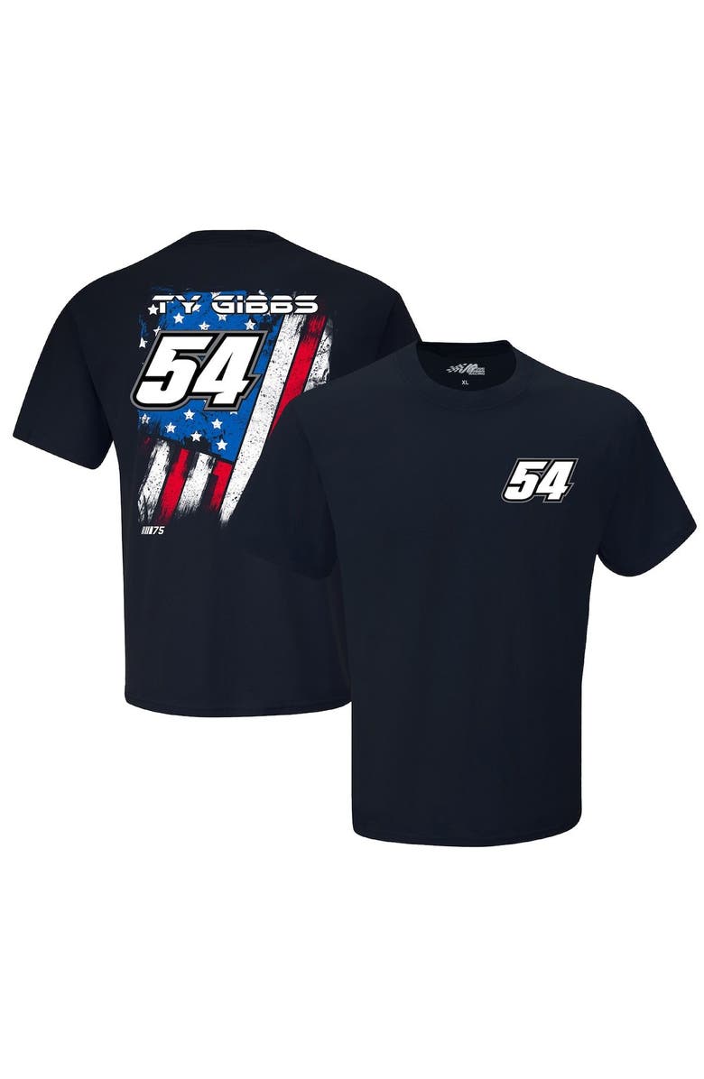 JOE GIBBS RACING TEAM COLLECTION Men's Joe Gibbs Racing Team Collection Navy Ty Gibbs Exclusive Tonal Flag T-Shirt, Alternate, color, 