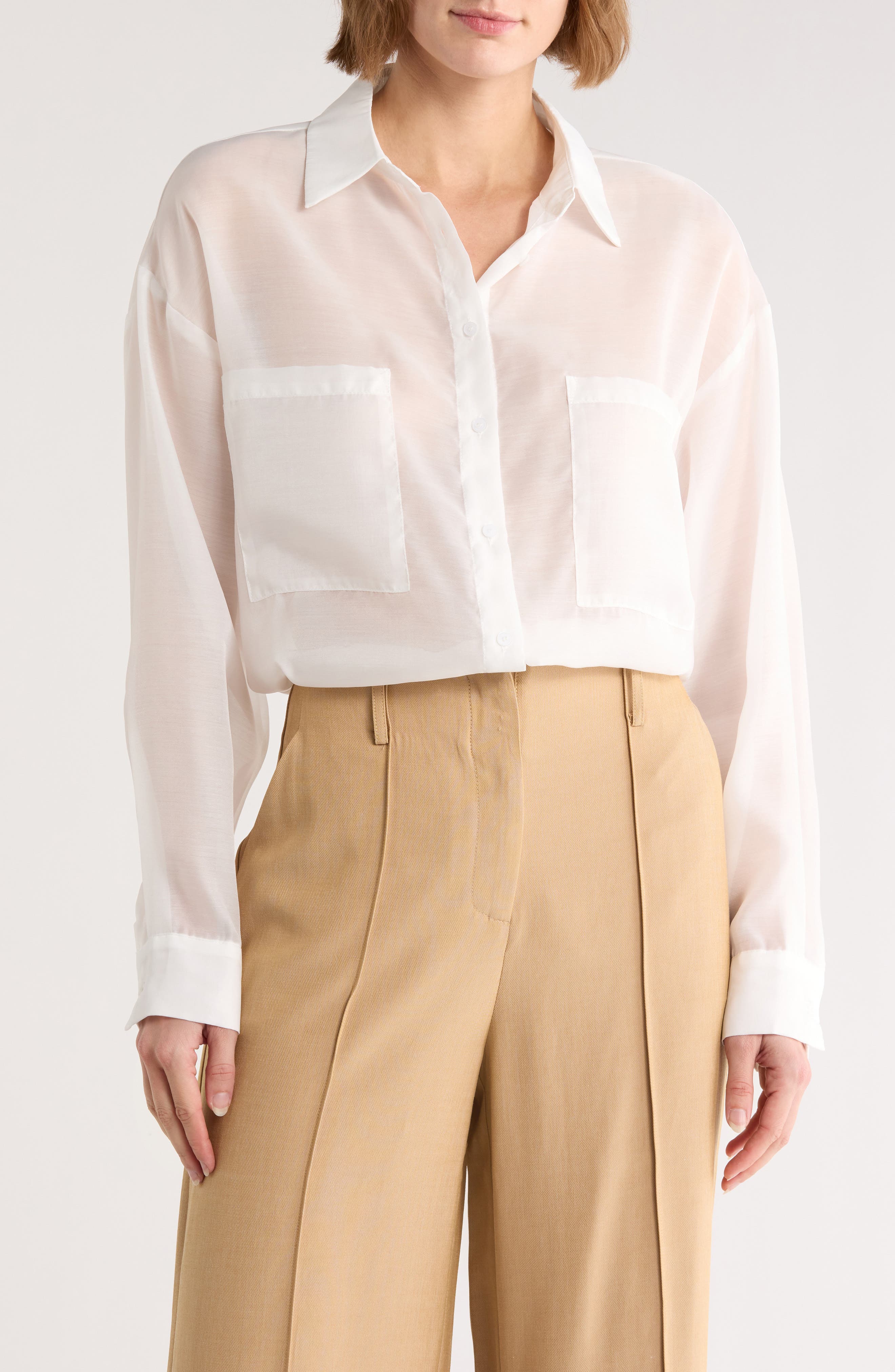 Lucy Paris Carlen Oversize Cargo Pocket Button-Up Shirt