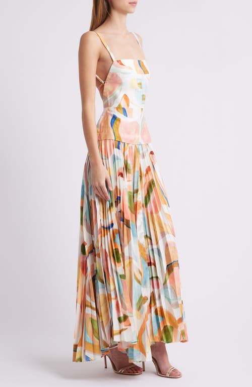 Acler Leasgill Open-back Midi Dress In Cubist Canyon