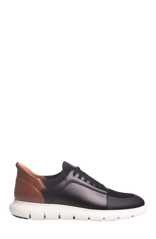 Newbury Street Hands Free Technology Lightweight Leather Sneaker, Alternate, color, Black Napa Leather