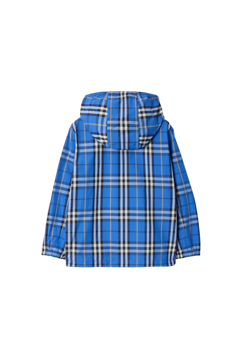 Check Nylon Hooded Jacket, Alternate, color, Hyacinth blue
