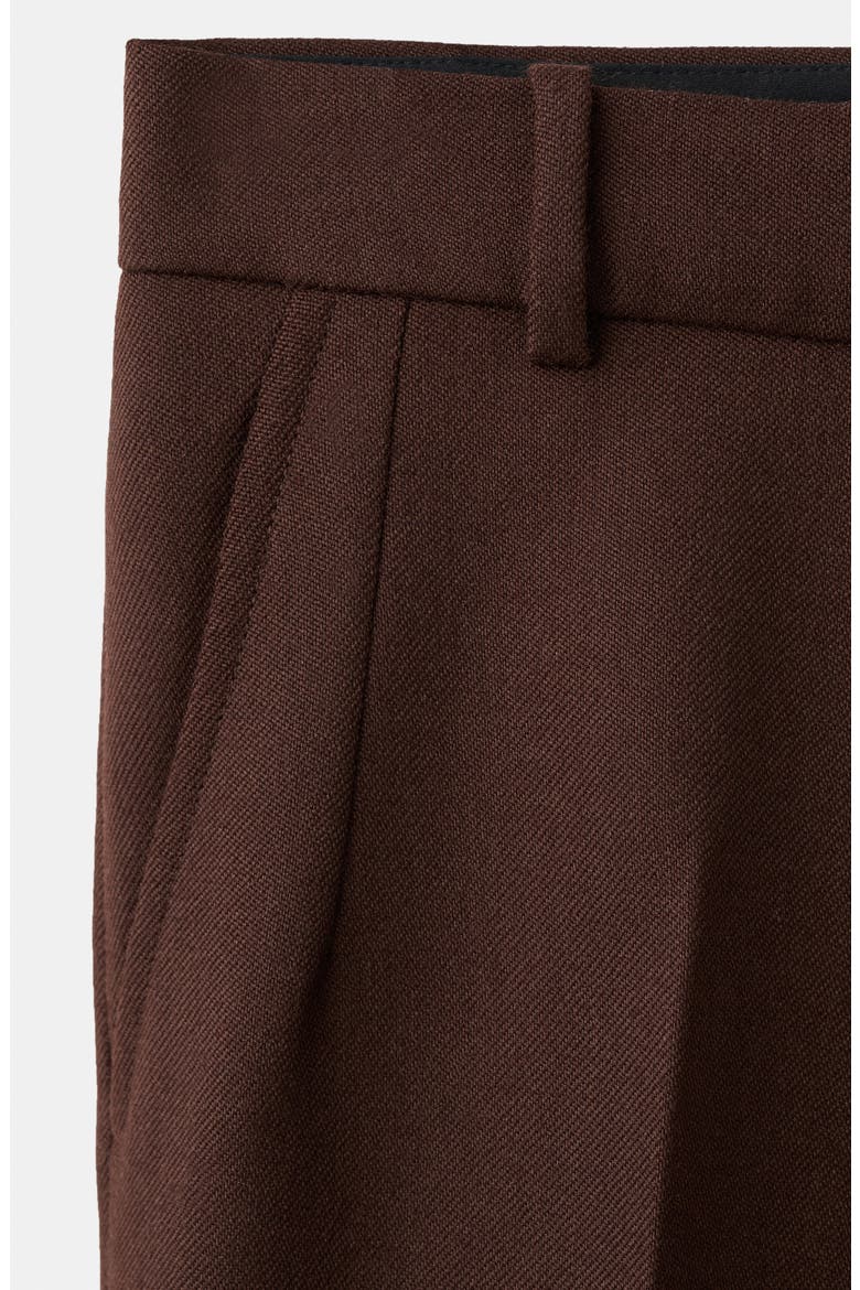 Selection Pleat Front Straight Leg Wool Pants, Alternate, color, BROWN