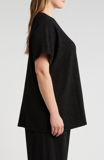 Eileen Fisher  V-Neck Tunic レディース シャツ トップス Black 1 Eileen Fisher V-Neck Tunic Top | Nordstrom
