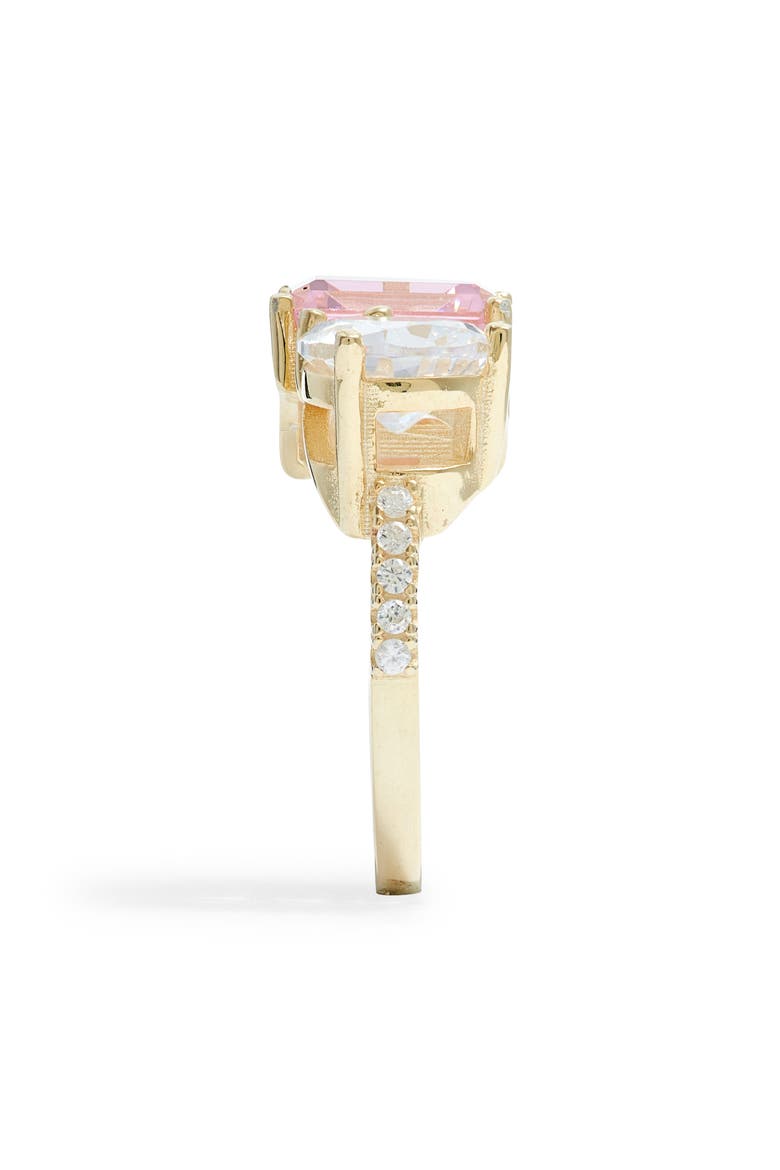 Cubic Zirconia Cocktail Ring, Alternate, color, GOLD/ PINK