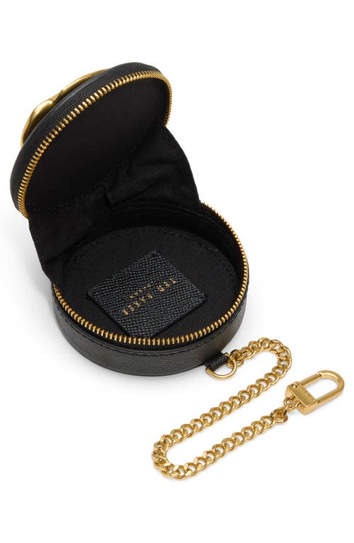 Ted Baker London Abby Rose Circle Leather Clutch In Black