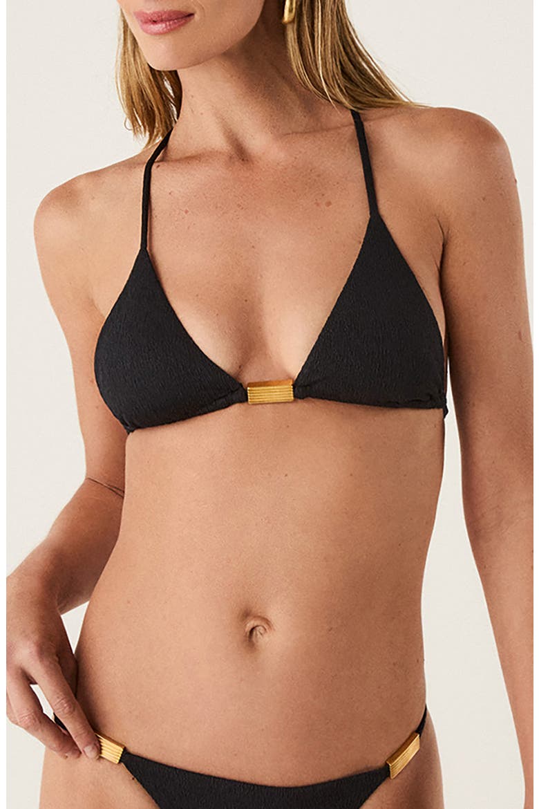 Tammy T-Back Triangle Bikini Top, Main, color, BLACK
