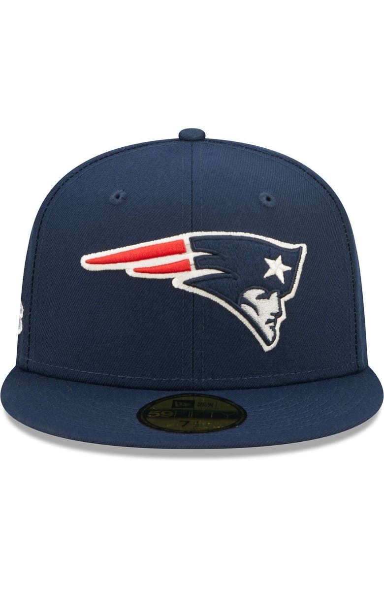 New Era Men's New Era Navy New England Patriots Super Bowl XXXVI Purple Pop Sweat 59FIFTY Fitted Hat, Alternate, color, 