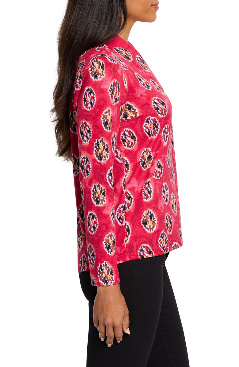 NIC+ZOE Starburst Long Sleeve Top, Alternate, color, Red Multi