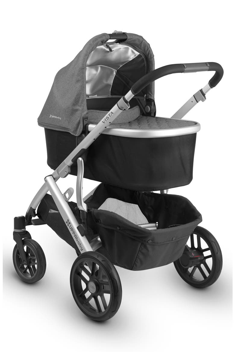 2018 VISTA Aluminum Frame Convertible Complete Stroller with Leather Trim, Alternate, color, CHARCOAL MELANGE/BLACK LEATHER
