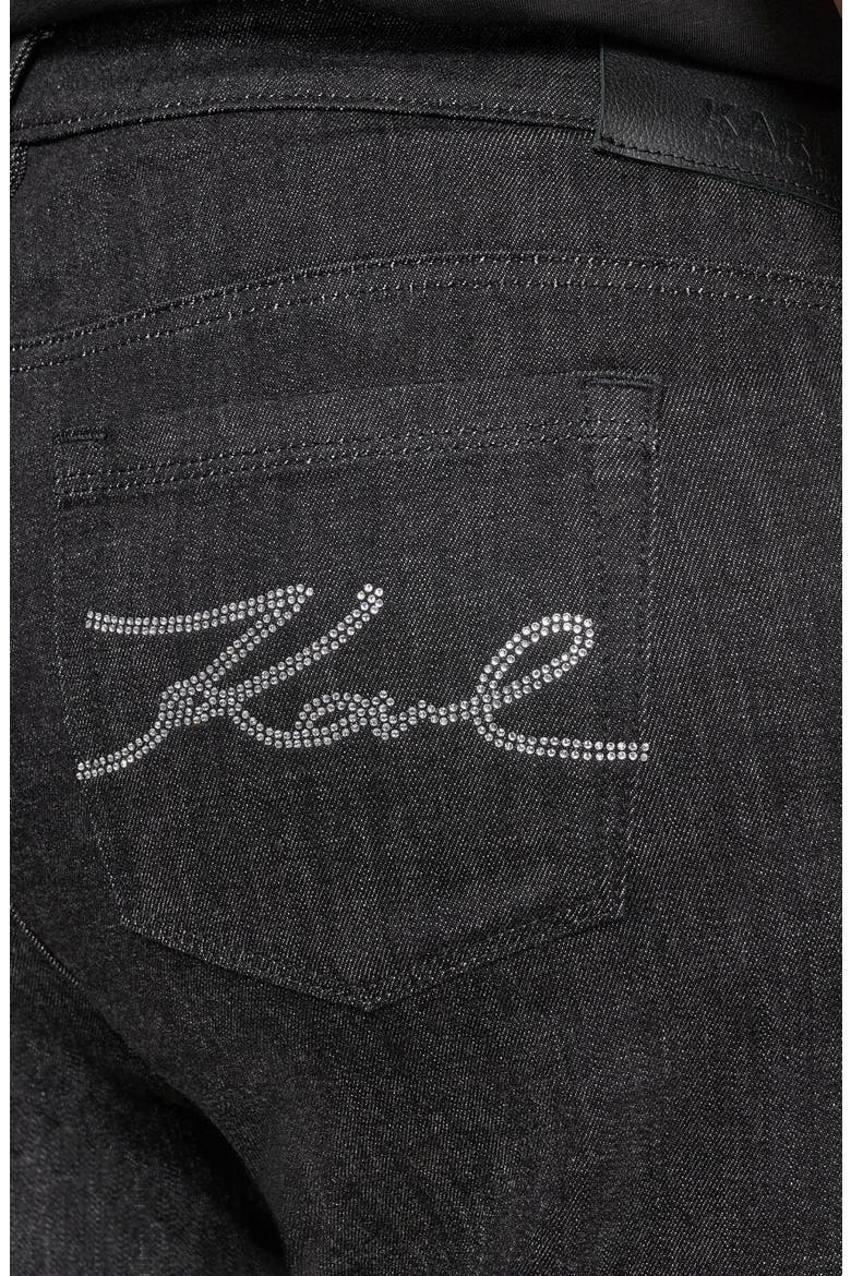 Crystal Cuff High Waist Jeans, Alternate, color, BLUE