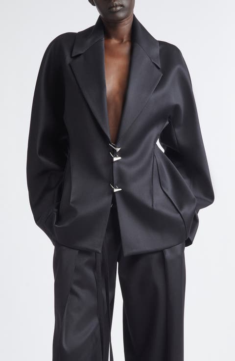 Padlocks Wool Blend Satin Blazer